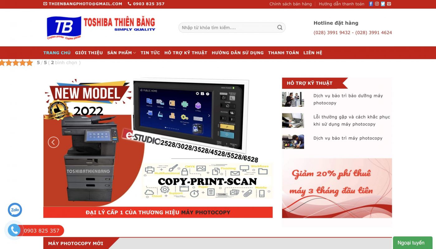 Đơn vị bán máy photocopy TPHCM uy tín hàng đầu Thiên Băng