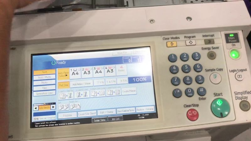 Màn hình chính máy photocopy