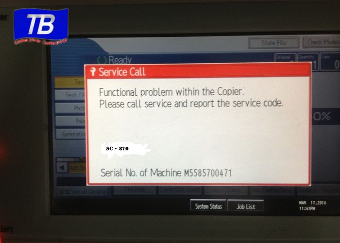 Lỗi phần mềm trong hệ thống máy Ricoh