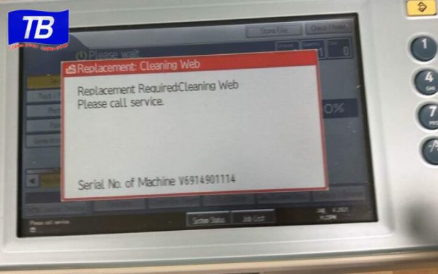 Nguyên nhân gây ra lỗi Cleaning Web trên máy Ricoh
