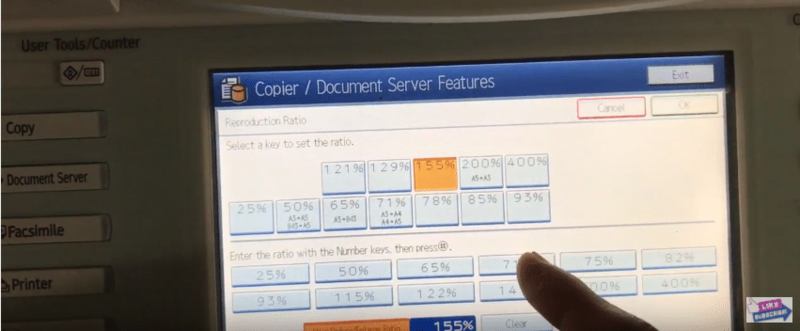 Chọn Copier/Document Server Features