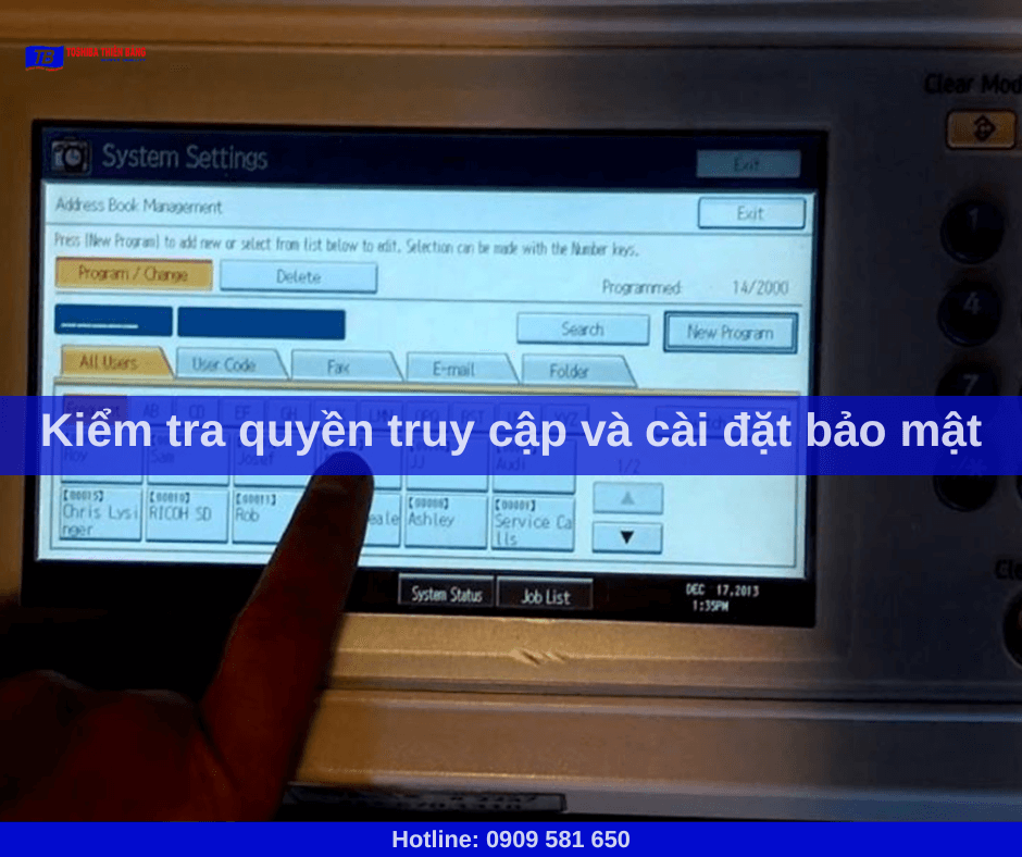 Kiểm tra quyền truy cập và cài đặt bảo mật
