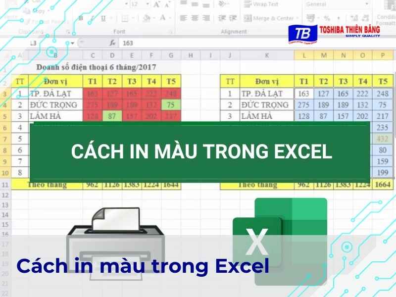 Cách in màu trong Excel