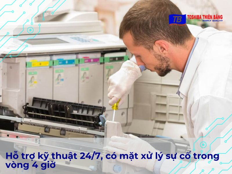 Hỗ trợ kỹ thuật 24/7, có mặt xử lý sự cố trong vòng 4 giờ