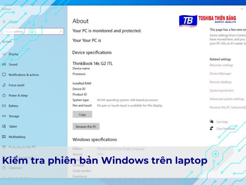 Kiểm tra phiên bản Windows trên Laptop