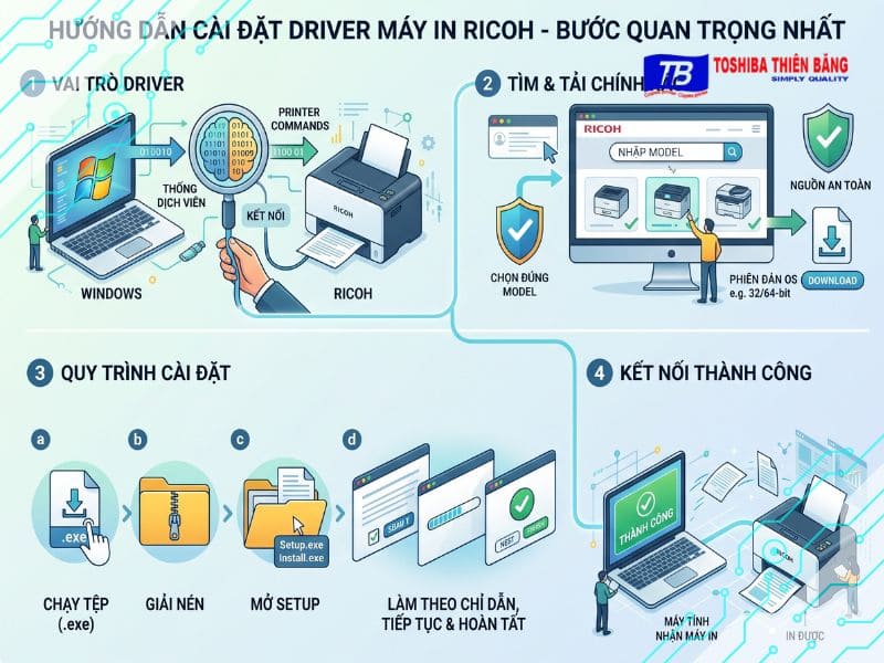 Hướng dẫn cài đặt Driver máy in Ricoh - Bước quan trọng nhất