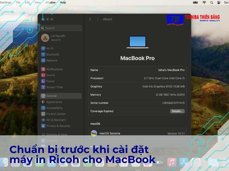 Chuẩn bị trước khi cài đặt máy in Ricoh cho MacBook