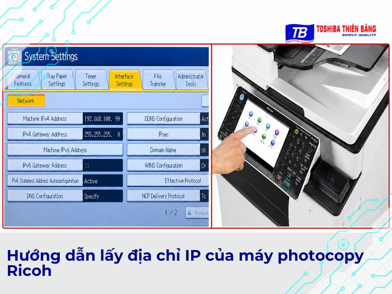 Hướng dẫn lấy địa chỉ IP của máy photocopy Ricoh